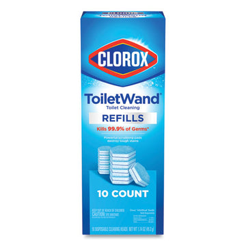 Clorox® Disinfecting Toiletwand Refill Heads, Blue-white, 10-pack, 6 Packs-carton freeshipping - TVN Wholesale